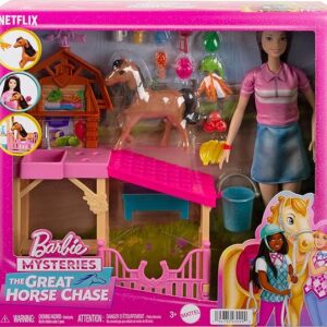Barbie Renee cuidadora de caballos. Muñeca, mascota, establo y accesorios