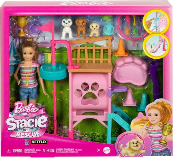 Barbie Stacie con carrera de obstáculos y 3 cachorros - Imagen 2