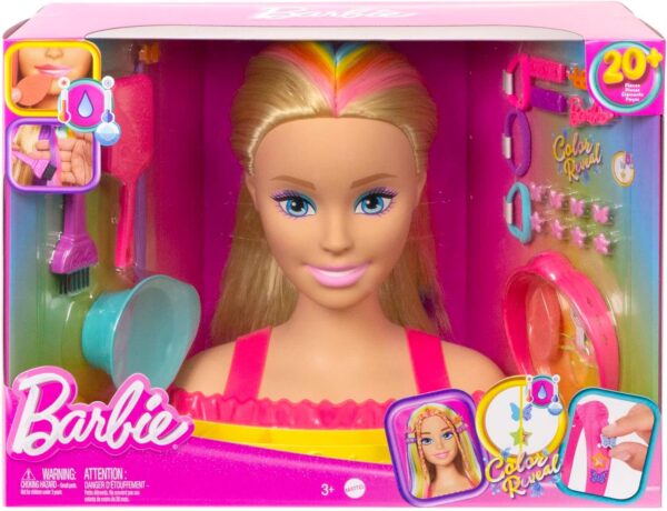 Barbie cabezal de 27cm con cambio de color a temperatura y 20 piezas - Imagen 2