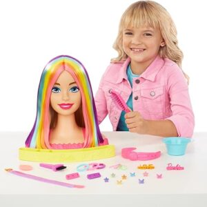 Barbie cabezal de 27cm con cambio de color a temperatura y 20 piezas