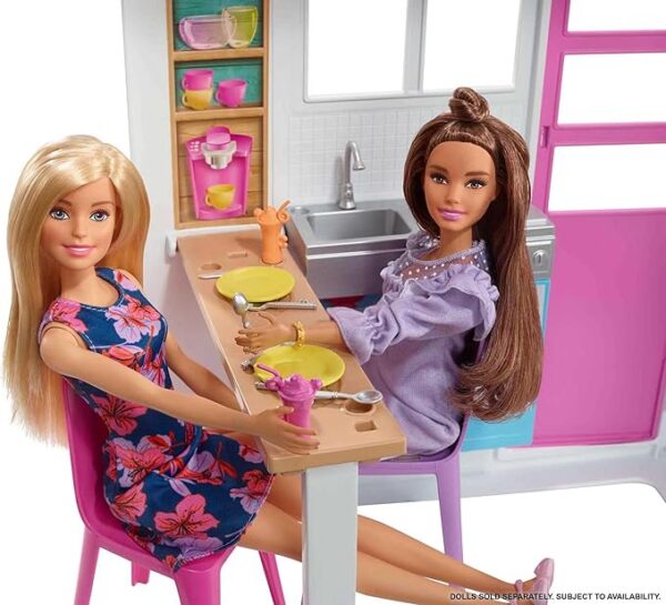 Barbie casa de muñecas, juego portátil de 1 piso con piscina y accesorios - Imagen 5