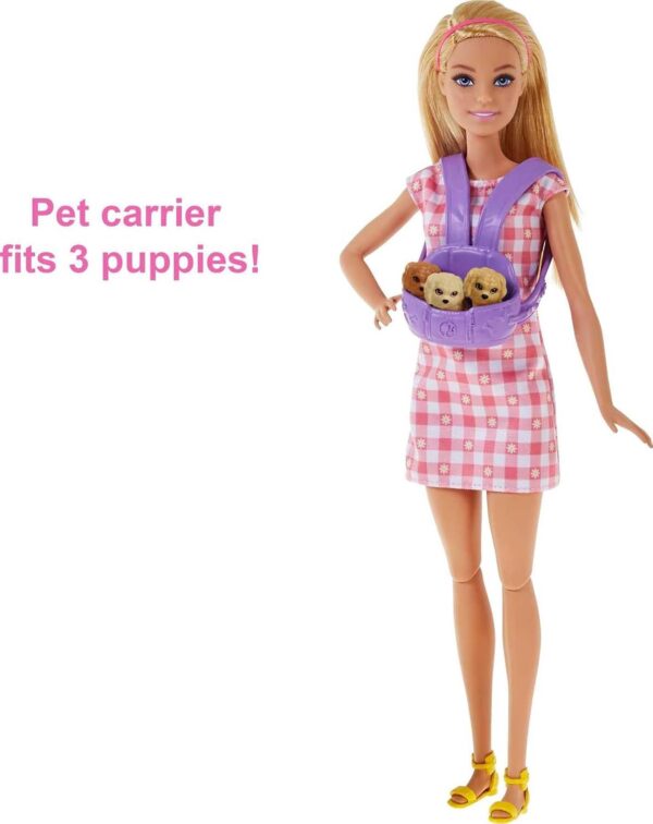 Barbie con mamá perro, embarazada y da a luz. Con 3 cachorros y accesorios - Imagen 6