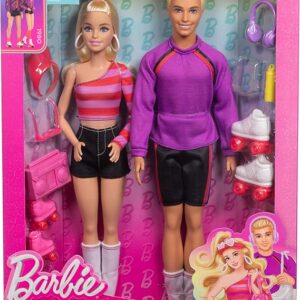 Barbie y Ken con atuendo y accesorios de patinaje