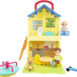 Casa Cocomelon con papá y cachorro