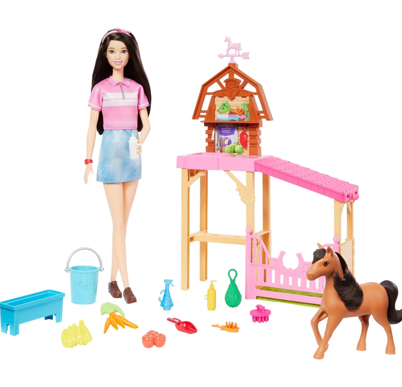 Barbie Renee cuidadora de caballos. Muñeca, mascota, establo y accesorios