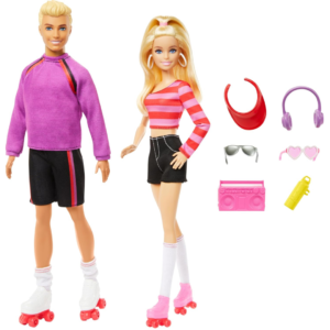 Barbie y Ken con atuendo y accesorios de patinaje