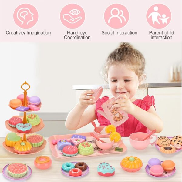 Fiesta de té de lata con postres x48 piezas (motivo gatos) - Imagen 5