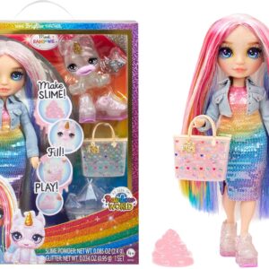 Amaya Rainbow High muñeca de moda arcoíris con kit de slime y mascota