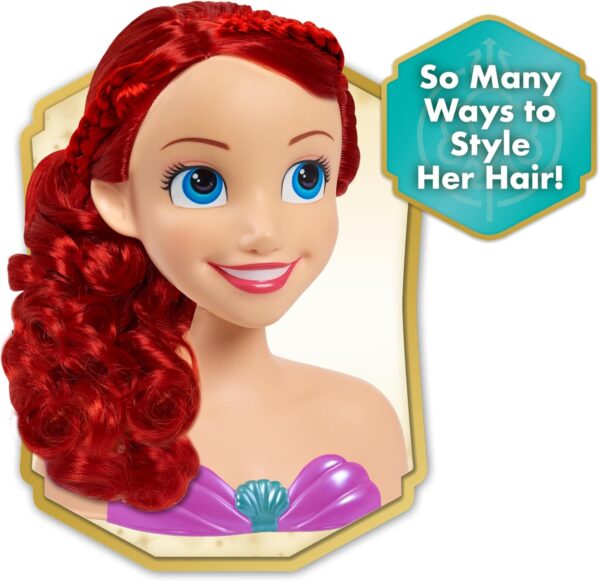 Cabezal de peinados Sirenita Ariel 20cm con accesorios - Imagen 3