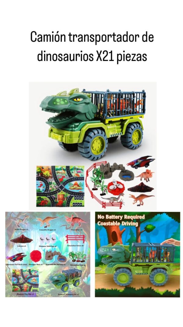 Camión transportador de dinosaurios x 21 piezas - Imagen 2