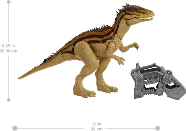Carcharodontosaurio marrón de ataque con máscara Jurassic World - Imagen 3