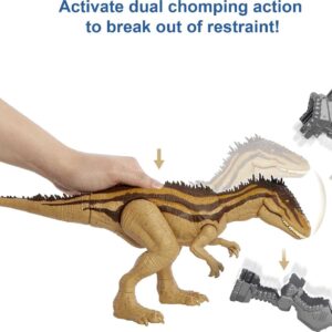 Carcharodontosaurio marrón de ataque con máscara Jurassic World