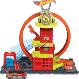 Estación de bomberos Sperloop con camión Hot Wheels