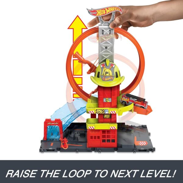 Estación de bomberos Sperloop con camión Hot Wheels - Imagen 6