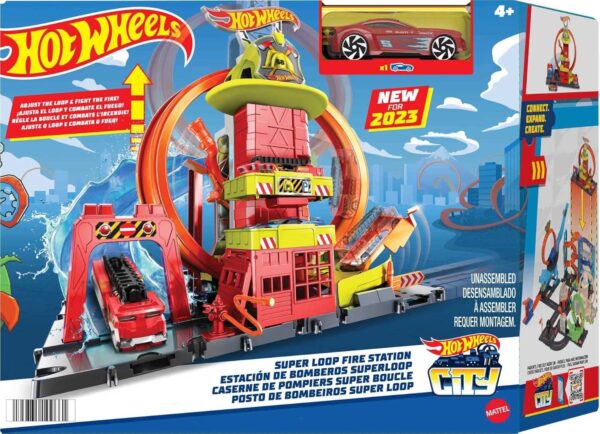 Estación de bomberos Sperloop con camión Hot Wheels - Imagen 8