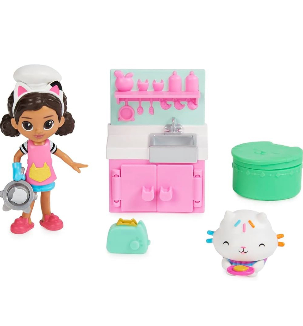 Gabby dollhouse mini Set de cocina con Pastelillo