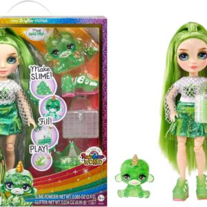 Jade Rainbow High muñeca de moda verde con kit de slime y mascota