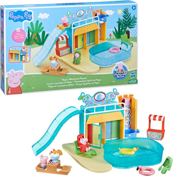 Juego de piscina y parque acuático Peppa Pig con 2 figuras - Imagen 10
