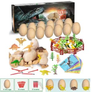 Kit de excavacion de 12 huevos de dinosaurios x 62 piezas