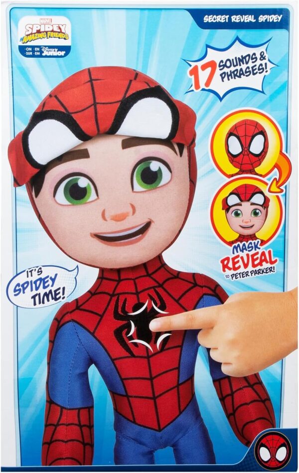 Marvel Peluche Spidey parlante 30cm con máscara removible - Imagen 4