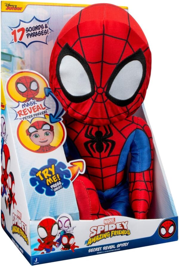 Marvel Peluche Spidey parlante 30cm con máscara removible - Imagen 7