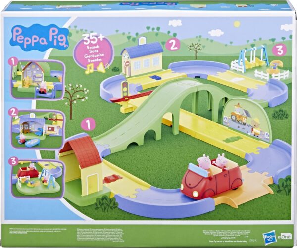 Peppa Pig pista de ciudad con sonidos. Casa, carro, parque, escuela - Imagen 12
