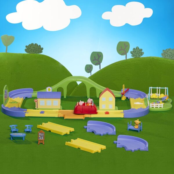 Peppa Pig pista de ciudad con sonidos. Casa, carro, parque, escuela - Imagen 3