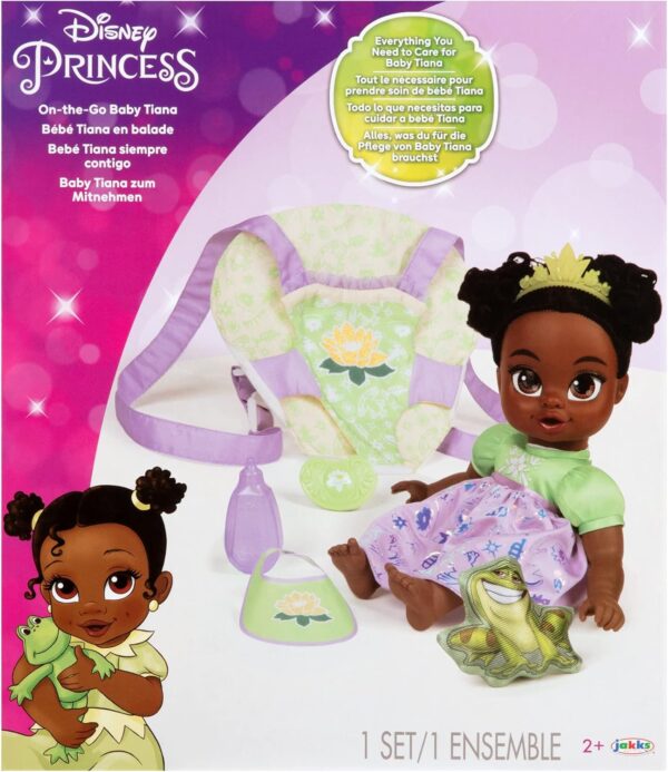 Princesa Tiana bebé con cargador portabebé y accesorios - Imagen 7