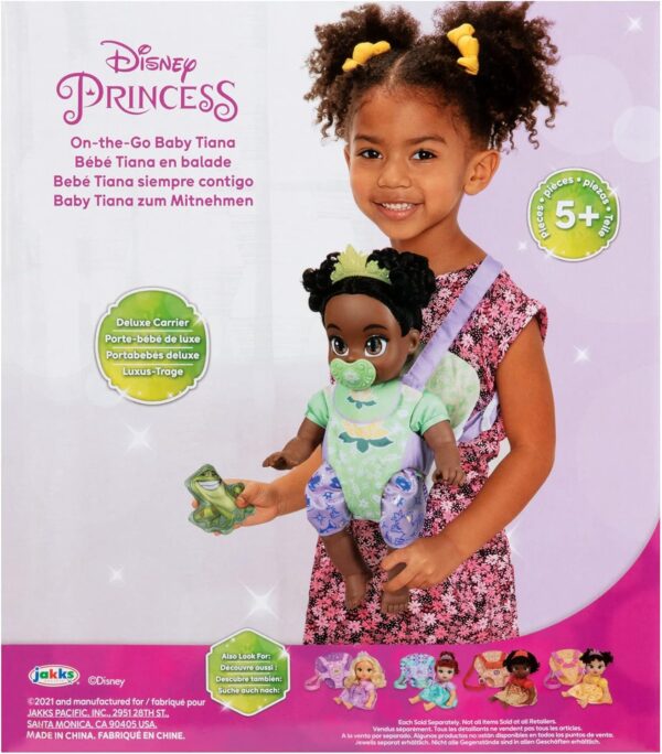 Princesa Tiana bebé con cargador portabebé y accesorios - Imagen 8