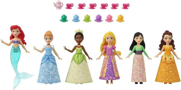 Set x6 figuras de princesas Disney  hora del té con accesorios - Imagen 5