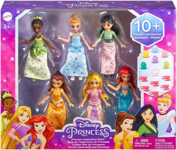 Set x6 figuras de princesas Disney  hora del té con accesorios - Imagen 6