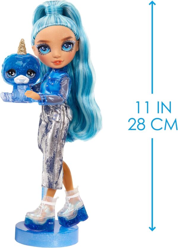 Skyler Rainbow High muñeca de moda azul con kit de slime y mascota - Imagen 3