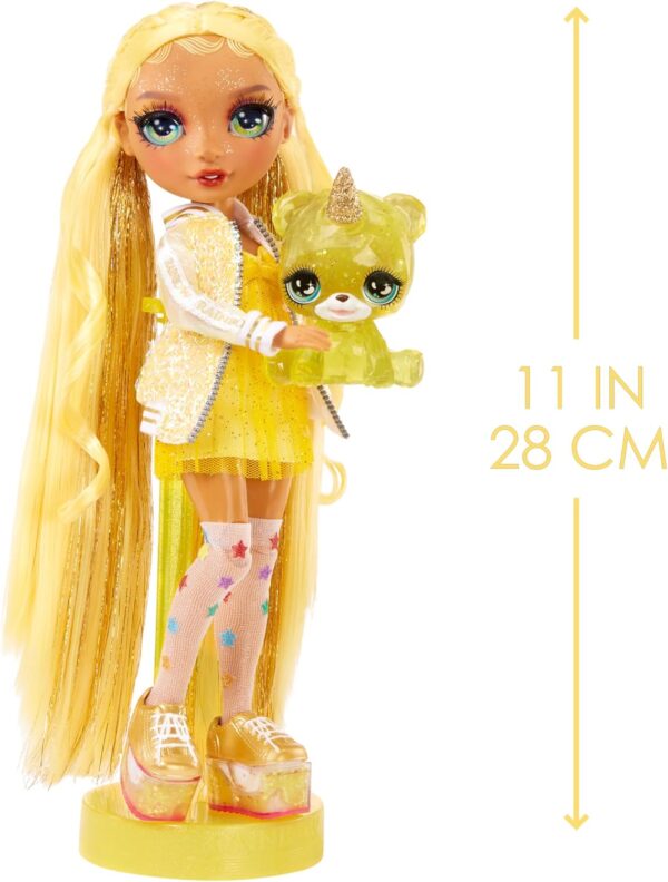 Sunny Rainbow High muñeca de moda amarillo con kit de slime y mascota - Imagen 3