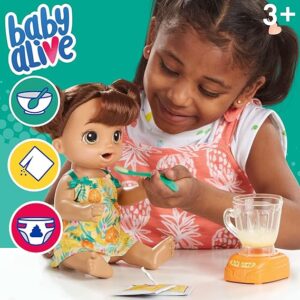 Baby Alive Batidos mágicos trigueña come y hace chichi y popó