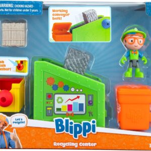 Blippi aventuras en Centro de reciclaje con figura