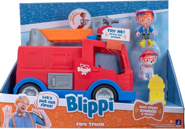 Blippi camión de bomberos con 2 figuras y sonidos - Imagen 11