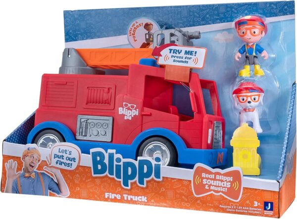 Blippi camión de bomberos con 2 figuras y sonidos - Imagen 12