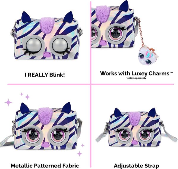 Bolso Purse Pet Zebra metalizada parpadea con sonidos - Imagen 4