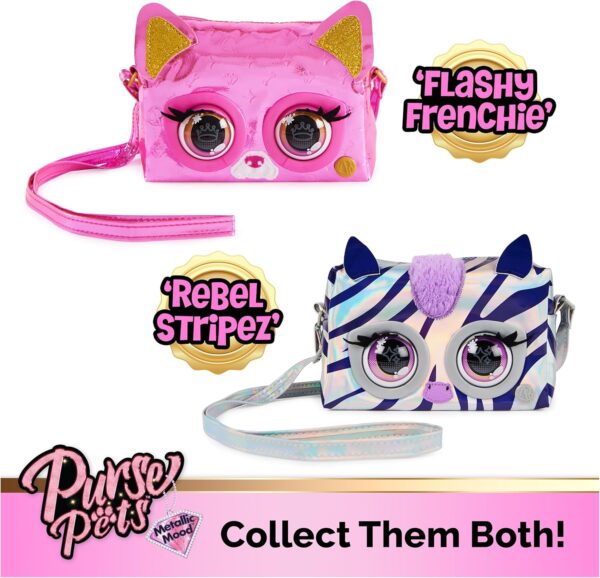 Bolso Purse Pet Zebra metalizada parpadea con sonidos - Imagen 5