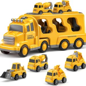 Camión de construcción 5 en 1 carritos a tracción con luces y sonidos