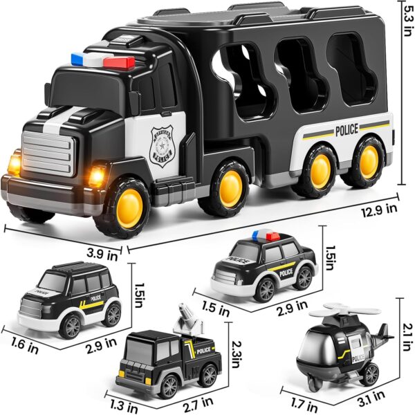 Camión de policía 5 en 1 carritos a tracción con luces y sonidos - Imagen 6