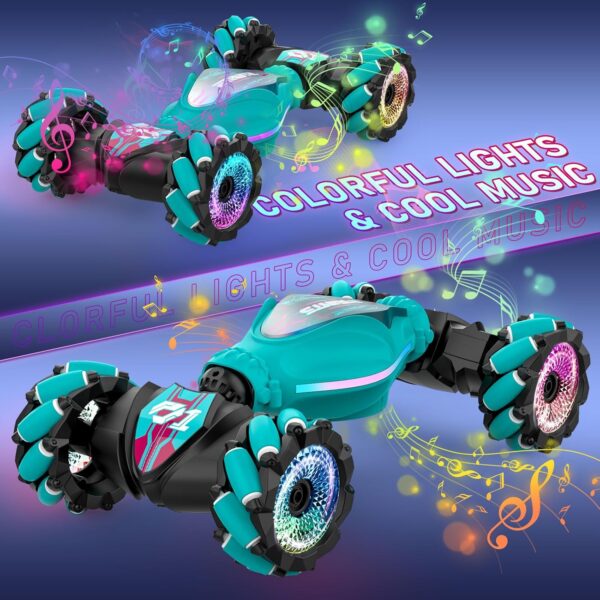 Carro de acrobacias giratorio 360 a control remoto con luces y sonidos - Imagen 8
