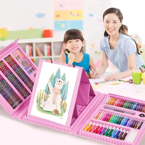 Kit de arte con colores, crayones, marcadores y acuarelas - Imagen 5