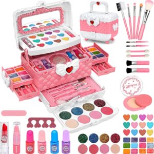 Neceser en pasta de maquillaje y uñas diseño ovalado rosa no tóxico e hipoalergénico
