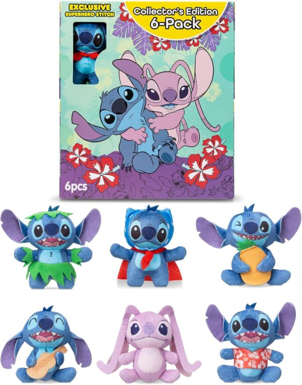 Paquete de 6 figuras mini Stitch de felpa