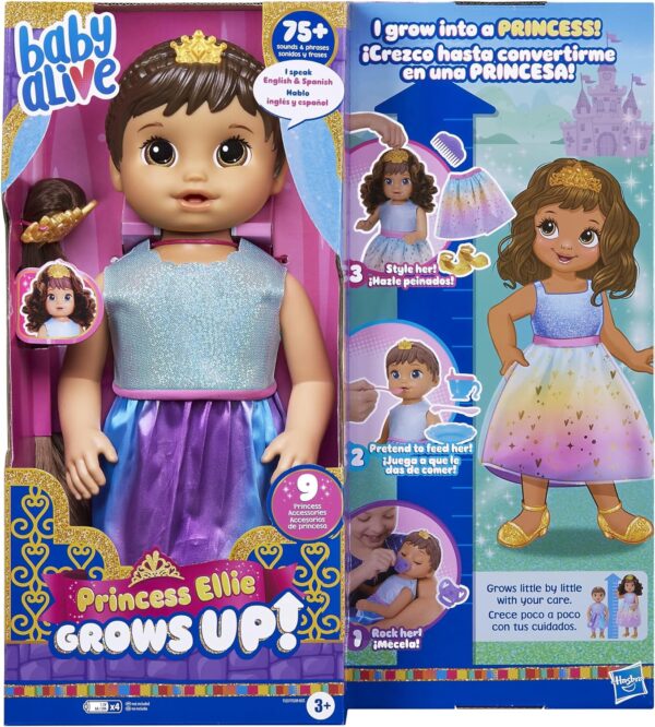 Princesa Ellie Castaña crece 9cm   Sonidos, accesorios y movimientos - Imagen 11