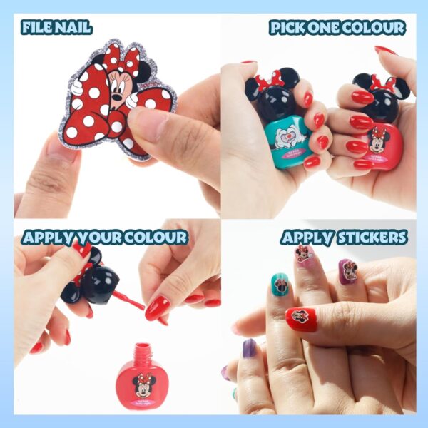 Set de maquillaje labiales y esmaltes Minnie Mouse no tóxico e hipoalergénico - Imagen 2