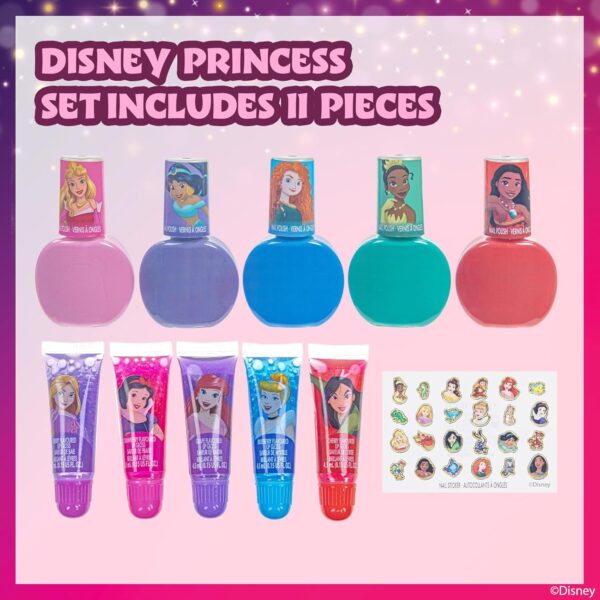 Set de maquillaje labiales y esmaltes Princesas Disney no tóxico e hipoalergénico - Imagen 6