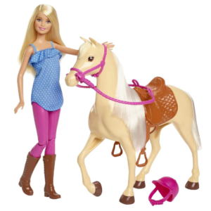 Barbie y su caballo con accesorios de equitación