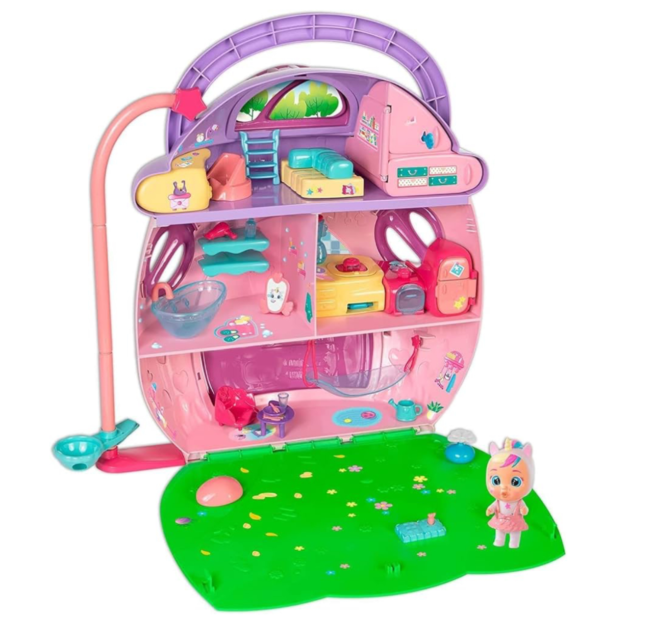 Mega casa de Dreamy Cry babies con 3 pisos, luces, sonidos y muñeca exclusiva